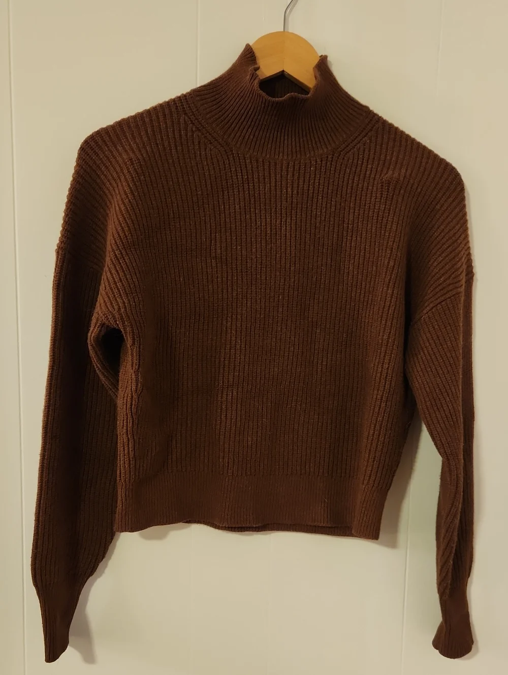 J. Crew Chocolate Brown Ribbed Turtleneck Sweater